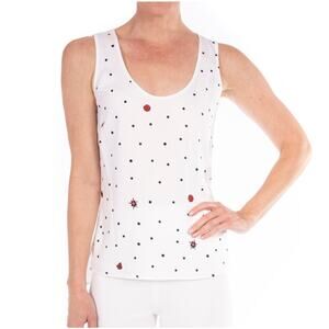 Badgley Mischka Printed Nautical Polka Dot Tank Medium Crewneck Designer